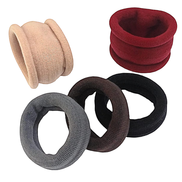 5-Piece Soft Thick Cotton Hair Ties - Multicolor