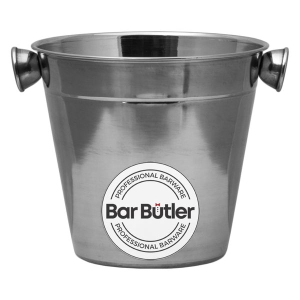 Bar Butler Ice Bucket With Knobs S/Steel 1L (140mm:Dx135mm:H)