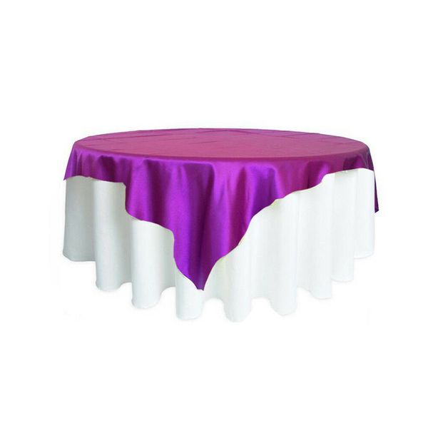 Plum Satin Table Overlay