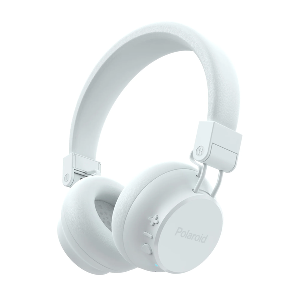 White Polaroid Digital Hybrid Noise Cancelling Bluetooth Headphone