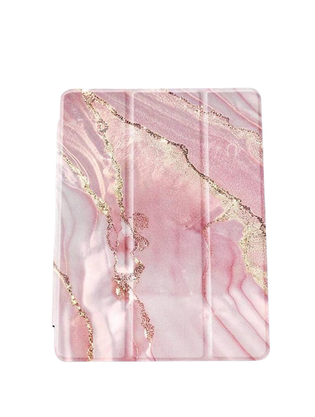 Apple Pink Marble Pad Case Compatible with Ipad 7/8/9th generation