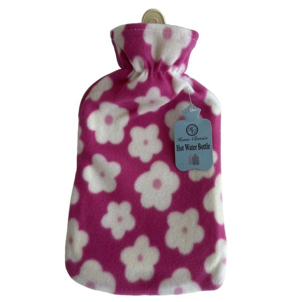 Home Classix Hot Water Bottle - 1.5L - Floral Fleece