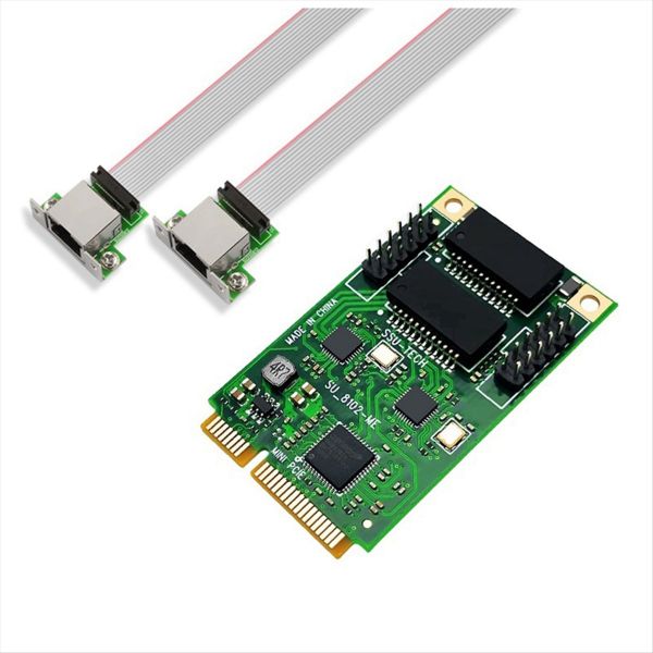Mini Pci-E To 2Port Network Card Rj45 Lan Network Adapter