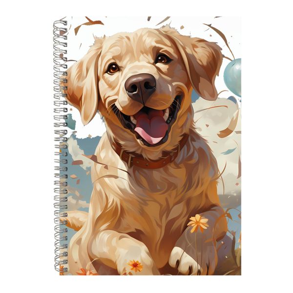 Playful A4 Notebook Spiral Lined Golden Retriever Graphic Notepad Gift 184