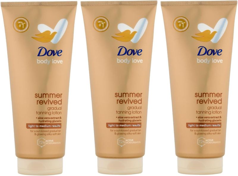 Dove Derma Spa Summer Revived Fair to Medium Skin Body Lotion 200ml 3 Pack