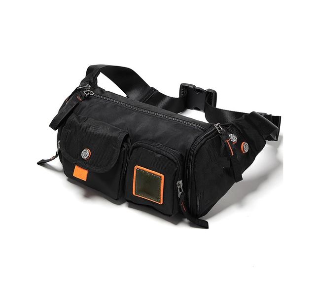 Waterproof Multi-functional Light Sling Sport Chest-Waist Travel Bag -Black