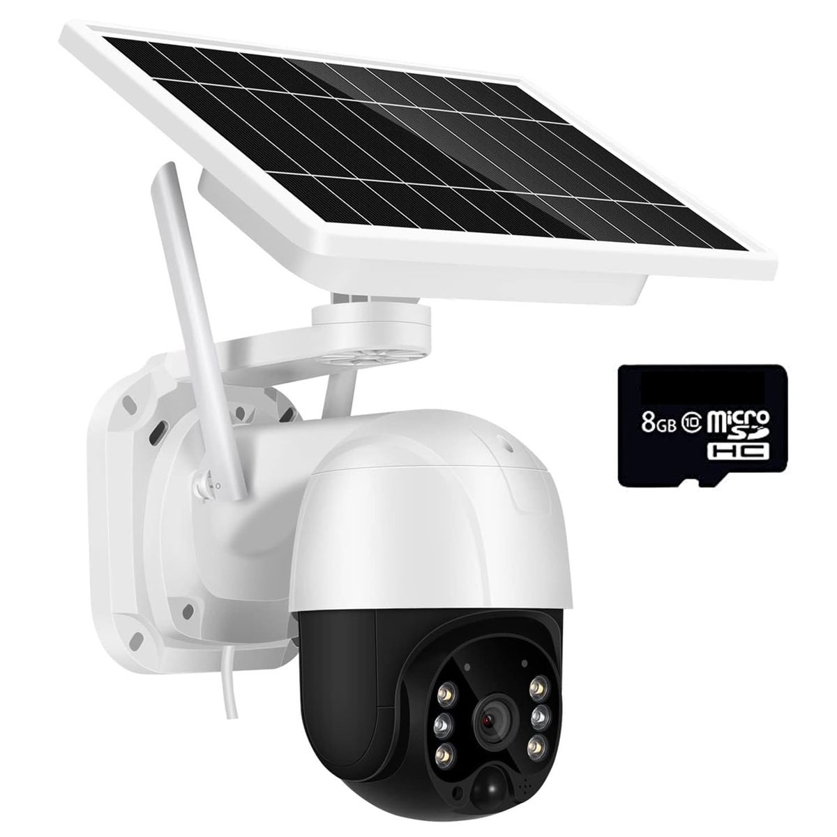 Smart Solar Powered Wireless Surveillance Security Camera & 8GB SD Card ...