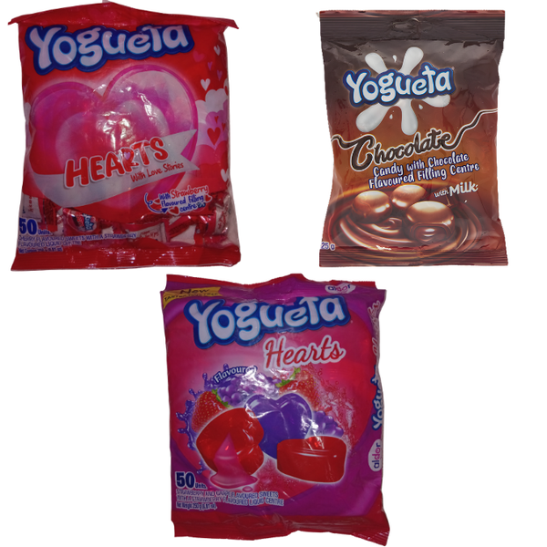 Yogueta 50 Units - Cherry With Strawberry + Strawberry &amp; Grape + Chocolate
