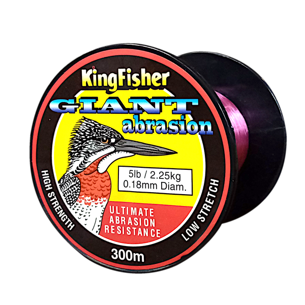 Kingfisher Giant Abrasion Nylon Fishing Line 2.25KG/5Lb .18MM Colour Pink 300m Spool