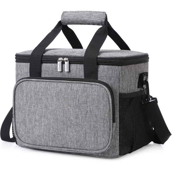 Insulated Lunch Bag Cooler Bag - Picnic Foldable Tote Bag with Shoulder Strap
