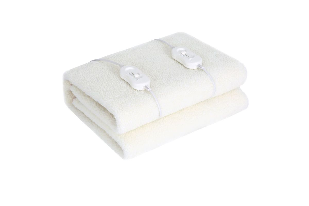 Queen Sherpa Fleece Electric Blanket w/ Elastic Shop Today. Get it