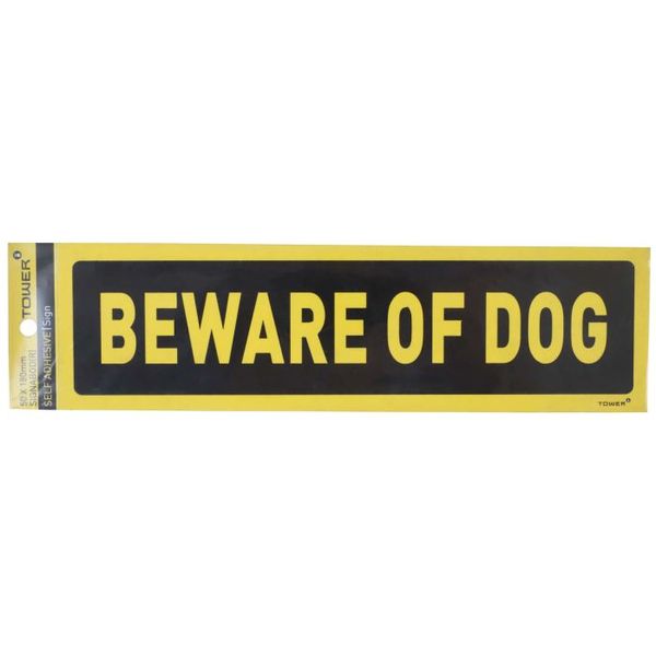 Tower Beware Of Dog Info Sigh 50 x 195mm SIGNABOD
