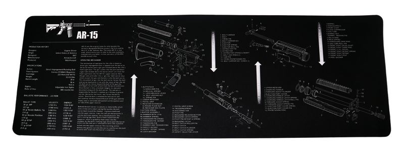 AR-15 Blueprint 90cm x 30cm Extra Large Mouse pad / Office Desk Mat