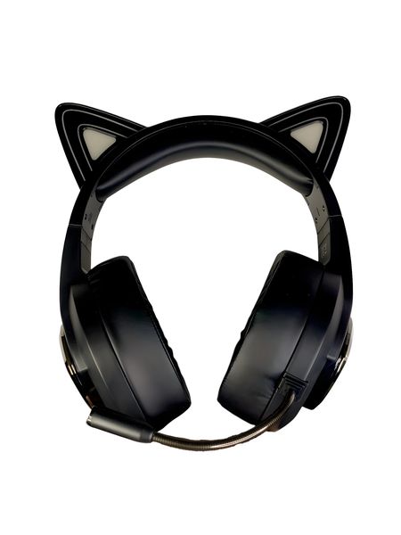 Cat Ear Gaming Headphones with RGB Lights, Surround Sound, Wired, Black