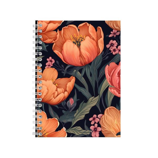 Orange Tulips And Pink Peonies Notebook Animal Gift Idea Notepad Pad 113