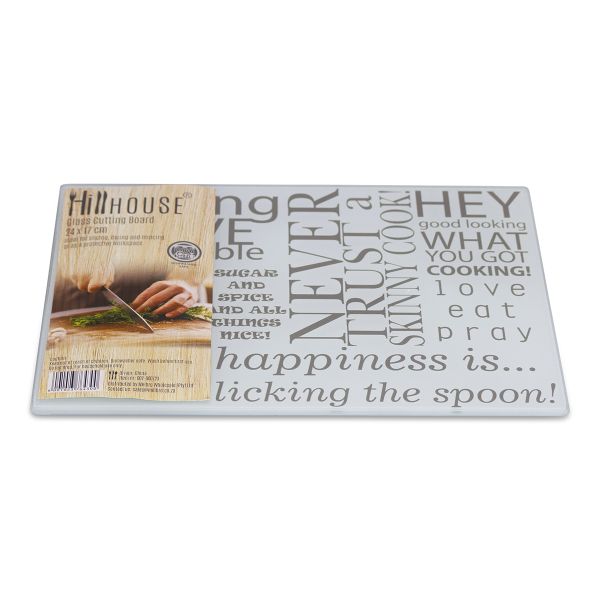 Hill House - Clear Glass Rectangular Cutting Board - 25 x18 cm