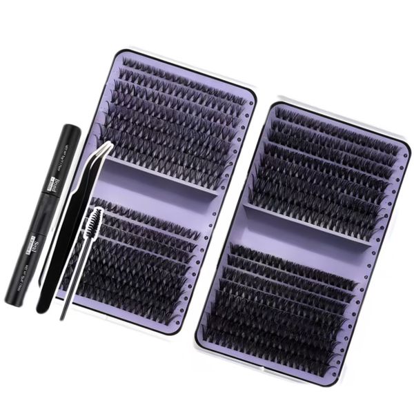 DIY Fluffy False Eyelashes 640 Pieces 10-16mm Mixed Single Eyelash Set