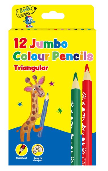 Jumbo Triangular colour pencils 12's