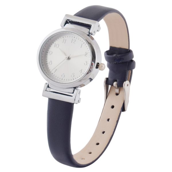 Digitime Lds PU Arabic Watch - Navy &amp; Silver