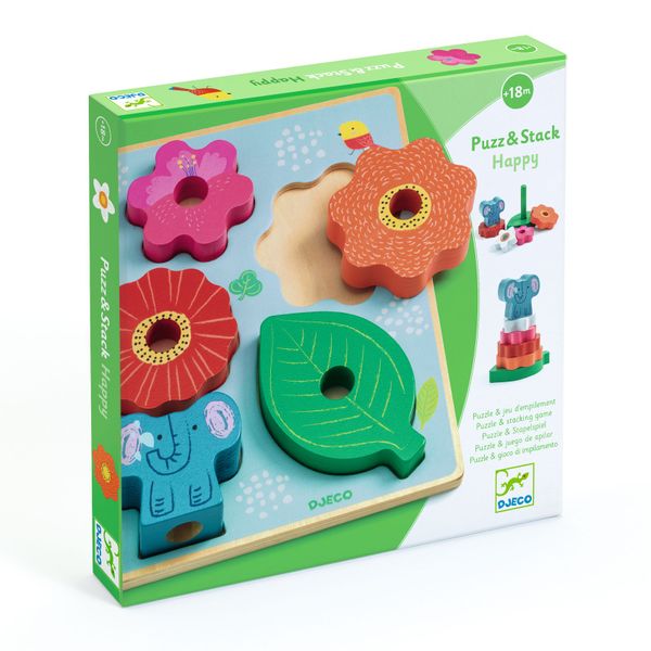 Djeco Wooden Stacker - Puzz &amp; Stack Happy