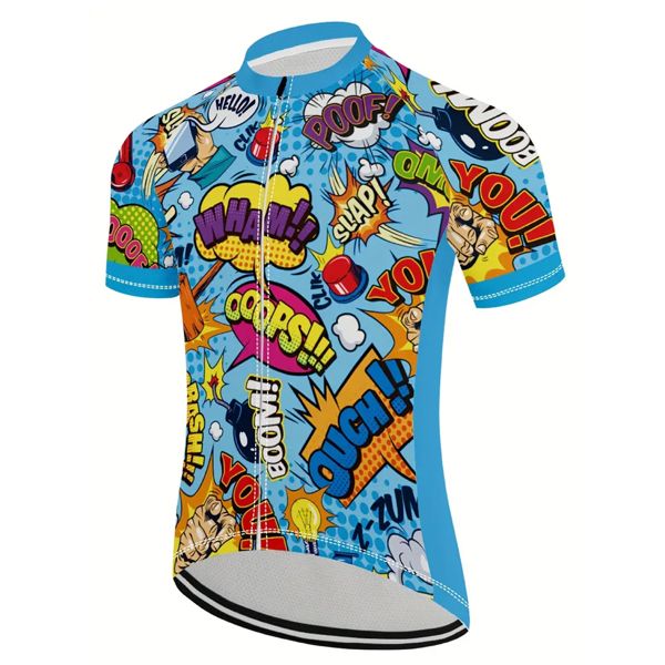 Cartoon Men's Graphic Short Sleeve Cycling Jersey
