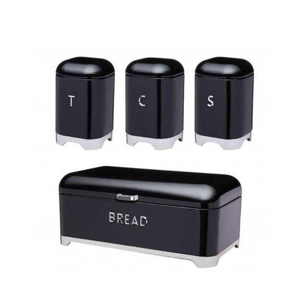Classic Stainless Bread-Bin And Canisters Set