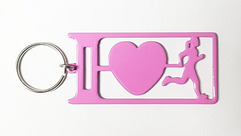I Love Running Lady Key Ring - Purple - DC Designers