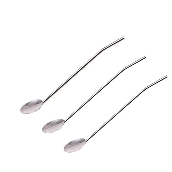 Stainless Steel Straw with an Integrated Spoon
