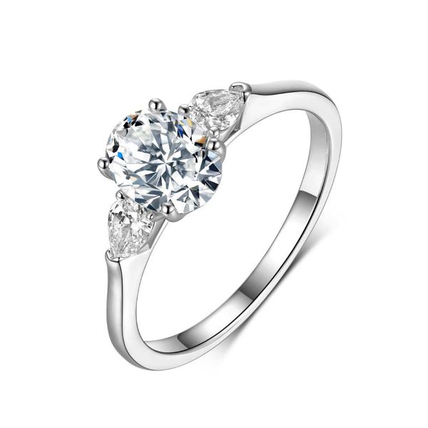 1.5 Carat 3-Stone Moissanite Oval Cut Ring - US Size 7