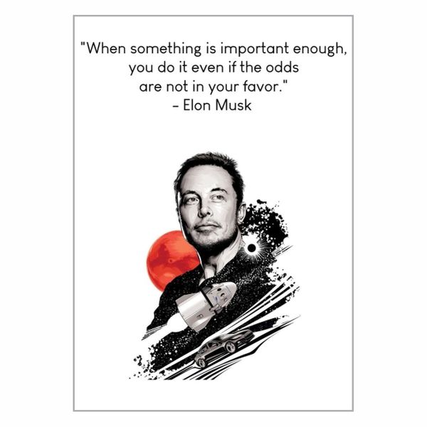 Elon Musk Quote Poster - A1