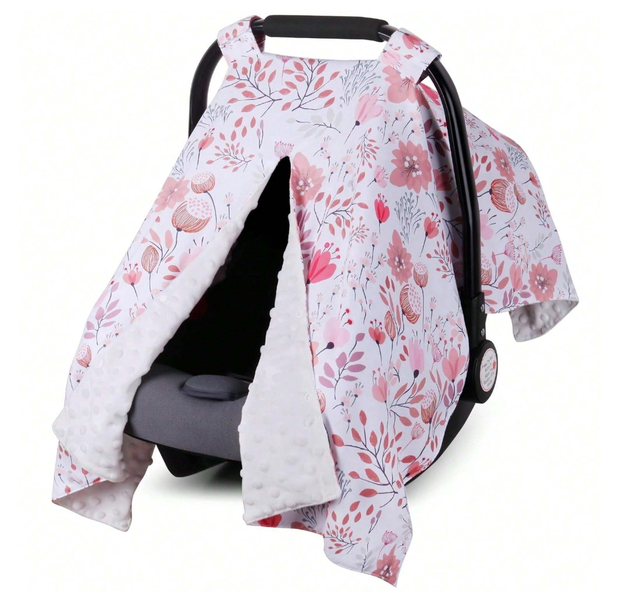Baby Car Seat Cover - Apricot Florals