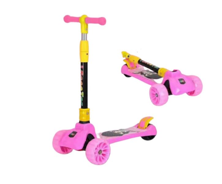 Kids Ride on Scooter with Flashing Wheels - Pink