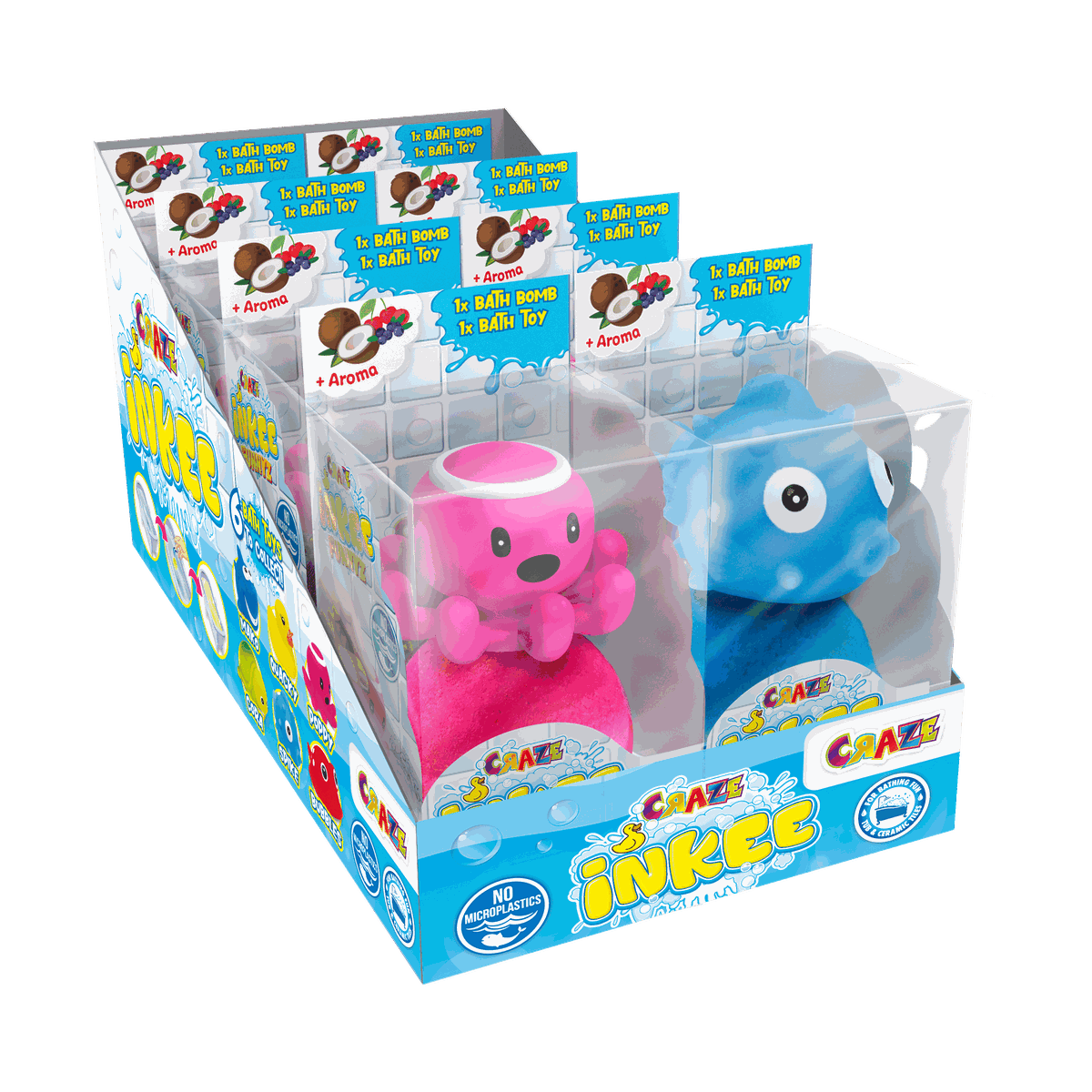 Craze Inkee Bathtime Toys Funnyz Display 8PC Bulk Pack Buy Online in