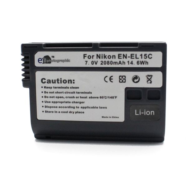E-Photographic 2080 mAh Lithium Battery for Nikon DSLR &amp; Mirrorless ENEL15C