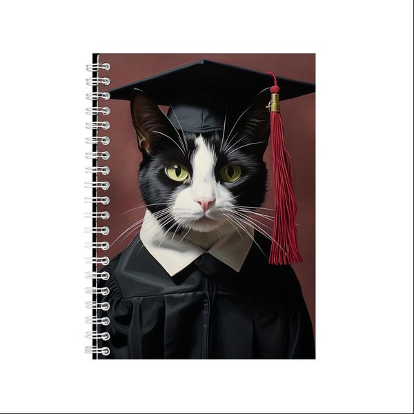 TUXEDO CAT IN GRADUATION CAP A5 Notebook Gift Idea Notepad 228