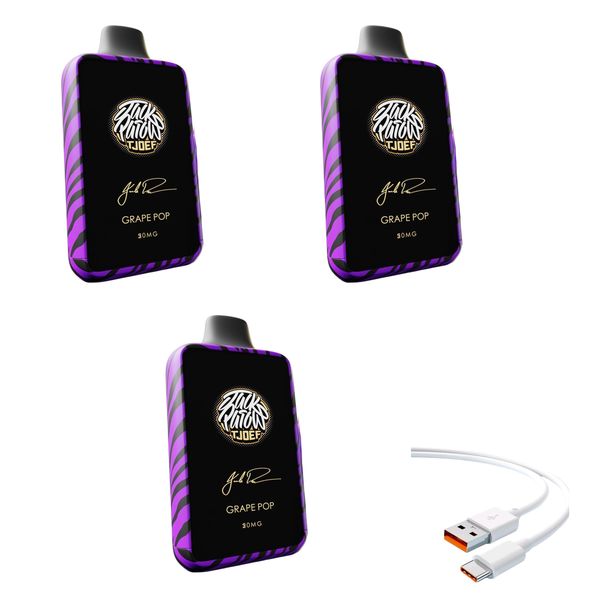 Jack Parow Tjoef 10000 Puffs 20mg Grape Pop + DiscoVape Charging Cable (3)