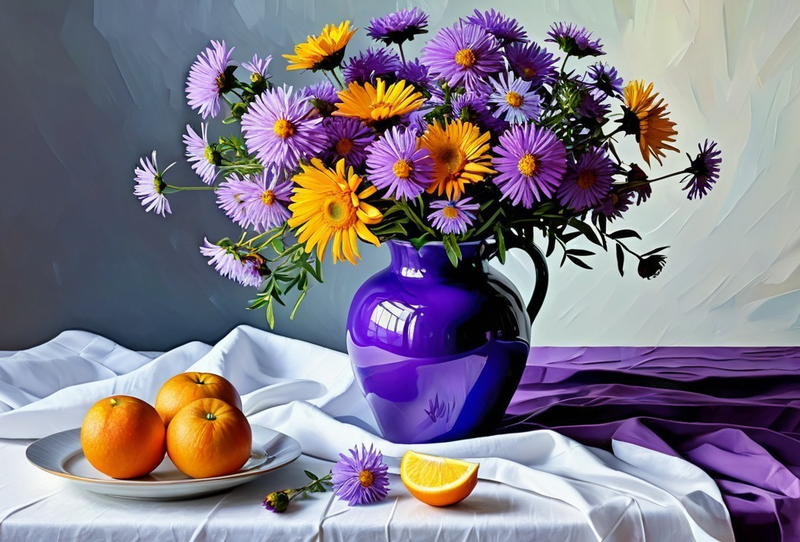 Modern Canvas Wall Art Home Decor - Purple Flowers