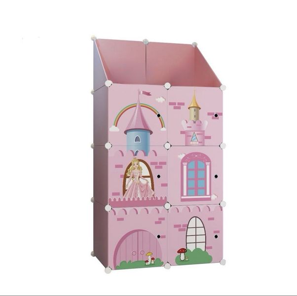 Modern style shoe rack high quality pink castle pattern