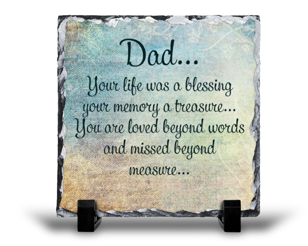 Dad Your Life Was A Blessing Grief Memorial Father s Day Gift Rock 