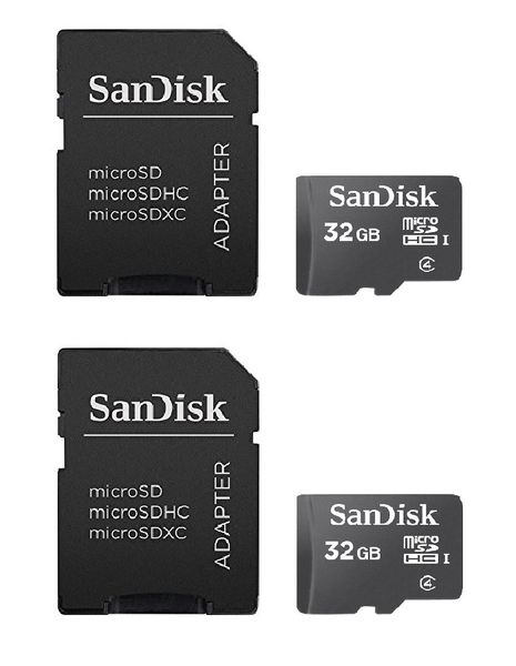 Sandisk 32 GB MicroSDHC-I Card Class 4 With SD Card Adapter