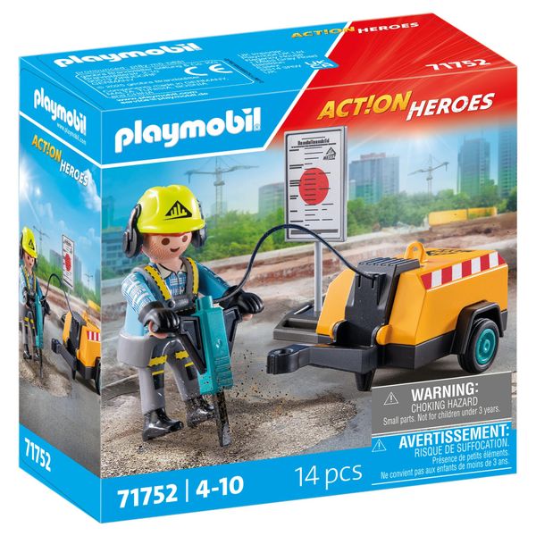 Playmobil Action Heroes - Construction Worker - 14 Pieces