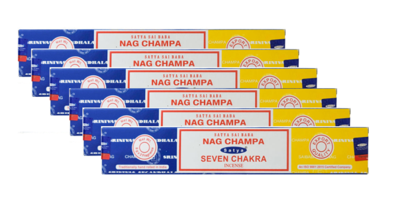 Satya Nag Champa Seven Chakra Incense Sticks - 6 Pack
