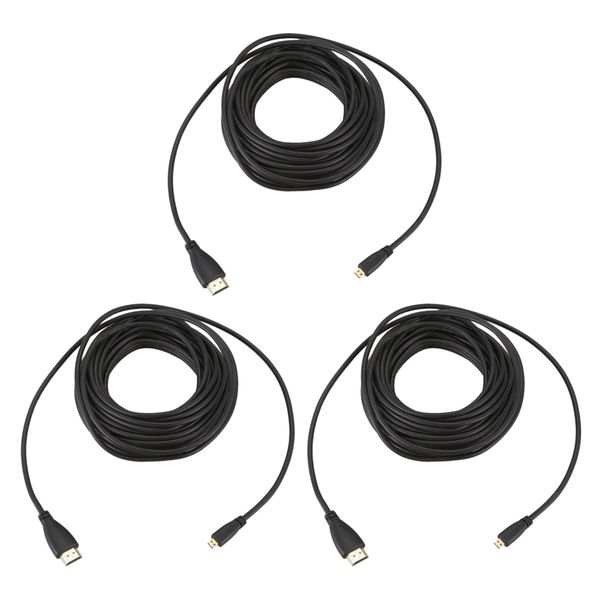 3X HDMI Male to Micro-HDMI Male HD Video Conversion Line 10M