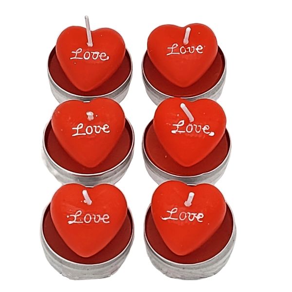 6 Pieces Romantic Love Heart Shaped Candles