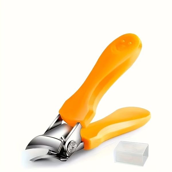Steel Nail File,Thick Hard Nails, Ergonomic Grip,Orange,1 Piece
