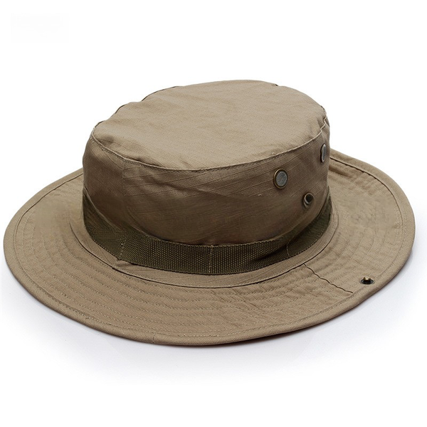 Hiking and Camping Camouflage Brimmed Sun Hat - Khaki