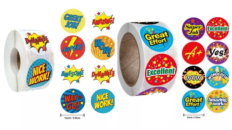 Combo School teacher pupil motivational / recognition stickers(1000)
