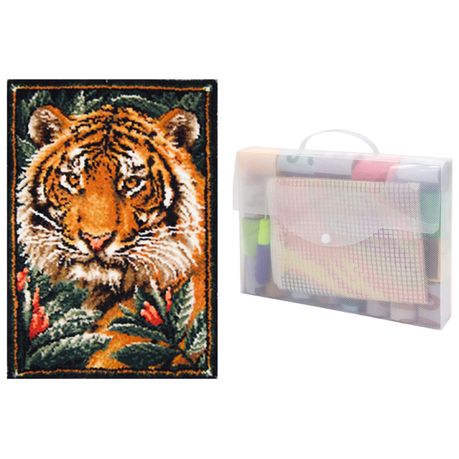 Large Latch Hook Rug Kit for Adults Animal Tiger Latch Hook Kits With  Printed