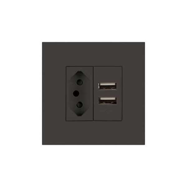 ACDC - 1x N-type Sa 16a 2x 2.1a Usb Charger 3x3 Slate Orion