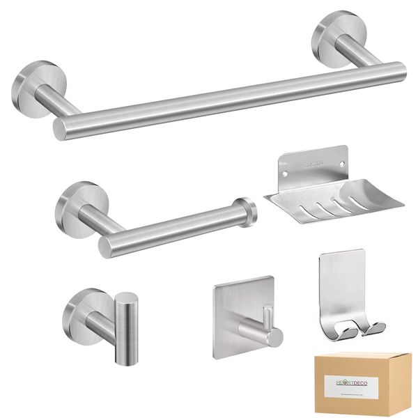 Heartdeco 6-Piece Stainless Steel Bathroom Towel Rack Set 60cm